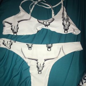 long horn skull bikini